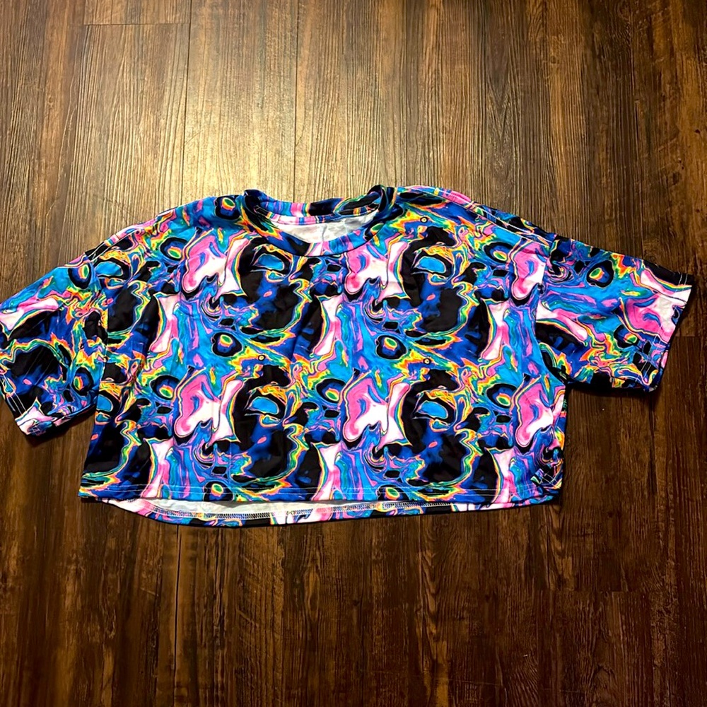 UV Reactive Tie-Dye Crop Top